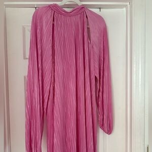 ASOS Design Pink Pleated Dress with cut outs